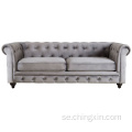Vardagsrumsmöbler europeisk stil tufted sammet chesterfield soffa soffa